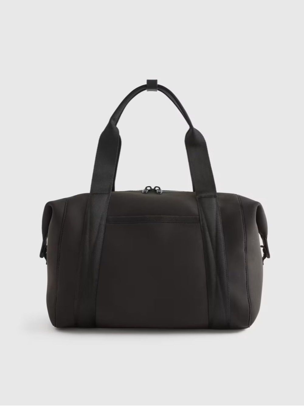 Quince Black Neoprene Duffel Bag | Weekender Gym Travel Tote